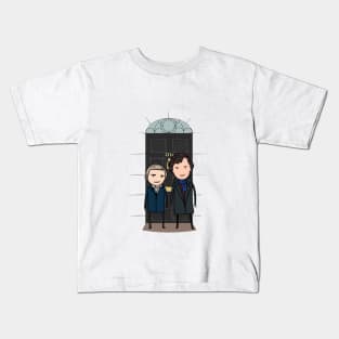 Sherlock and Watson at 221B Baker street Kids T-Shirt